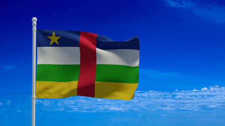 Central African Republic national flag, waving in the wind. 3d rendering, CGIの写真素材