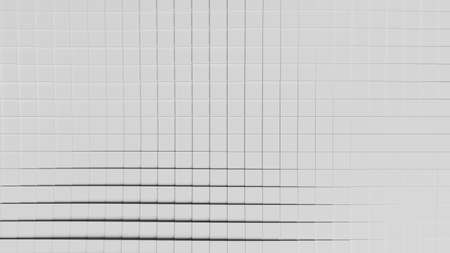 Abstract illustration of displaced white square tiles waving. 3d renderingの写真素材