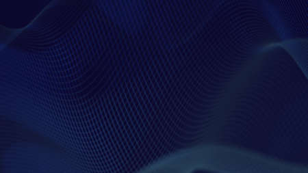 Abstract background pattern with waving wireframe geometry. Simple 3d illustrationの写真素材