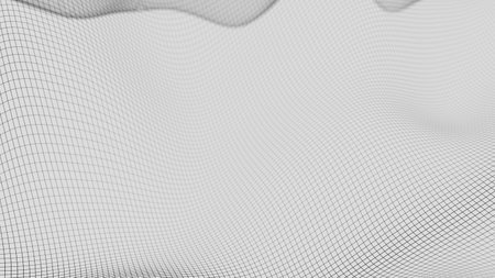Abstract simple black and white 3D illustration with a pattern of waving linesの写真素材