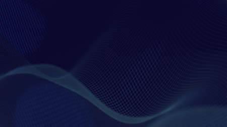 Abstract background pattern with waving wireframe geometry. Simple 3d illustrationの写真素材