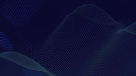 Abstract background pattern with waving wireframe geometry. Simple 3d illustrationの写真素材