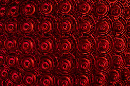 3d illustration of an abstract colorful red background with spirals, lines and geometric patternsの写真素材