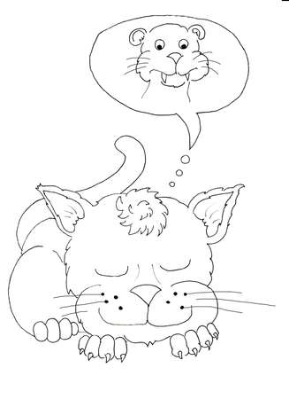 Dream big - line art cute illustrationの写真素材