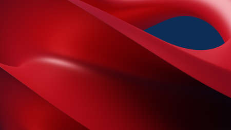 Abstract red background with waving geometry. Digital illustration - 3d renderingの写真素材