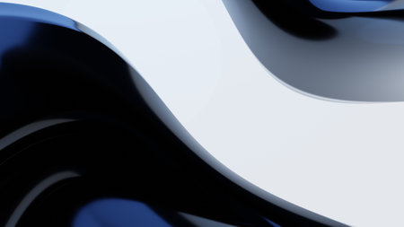 Abstract blue background with waving geometry. Digital illustration - 3d renderingの写真素材