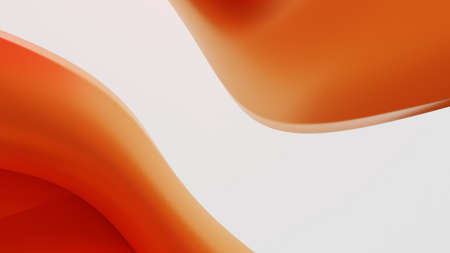 Abstract orange background with waving geometry. Digital illustration - 3d renderingの写真素材
