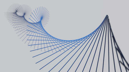 Abstract illustration of a waving and twisting geometric structure. Digital illustration - 3D renderingの写真素材
