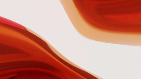 Abstract orange background with waving geometry. Digital illustration - 3d renderingの写真素材