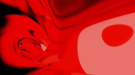 Abstract red background with waving geometry. Digital illustration - 3d renderingの写真素材