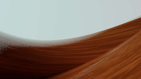 Abstract wooden curved object - 3d illustration (rendering), can be used as a backgroundの写真素材