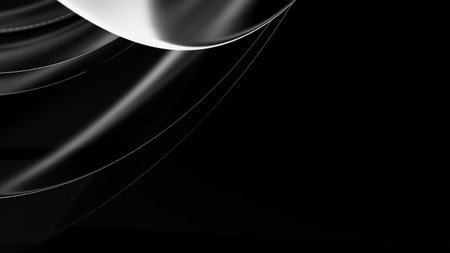 Colorful abstract background with wavy shapes and negative space for copy - 3d llustration (rendering)の写真素材