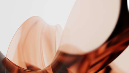 Abstract brown colorful background with distorted, curved geometry - 3d illustration (rendering)の写真素材