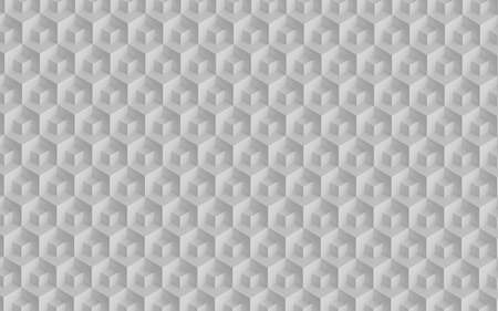 Abstract background layout design with reteating pattern of overlaying white cubes. 3d illustration (rendering). Isometric view.の写真素材