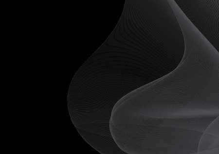 Colorful abstract smoke waves graphic design template illustration - black backgroundの写真素材