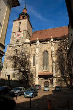 The Black Church in Brasov, Romania - a historical monument and a touristic attractionの写真素材