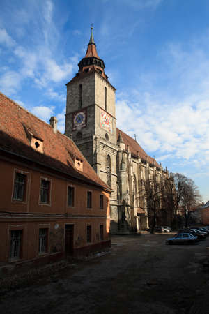 The Black Church in Brasov, Romania - a historical monument and a touristic attractionの写真素材