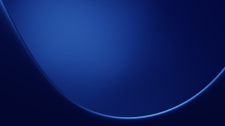 Colorful illustration of a blue abstract curved geometric shape. 3D rendering (CGI)の写真素材