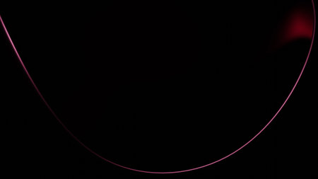 Illustration of a beautiful abstract curved flowing geometrical shape isolated over a black background - 3D illustration, renderingの写真素材