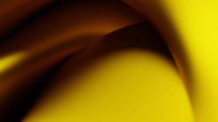 Abstract background template with distorted, flowing and twisting colorful yellow, gold geometry. 3D...