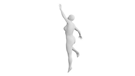 Beautiful athletic young woman posing isolated on black. Basic mesh, AI, robot. 3d illustration, rendering. Side viewの写真素材
