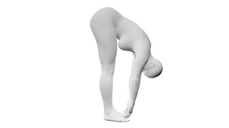 Beautiful athletic young woman posing isolated on black. Basic mesh, AI, robot. 3d illustration, rendering. Side viewの写真素材