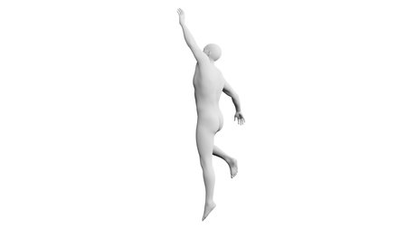 Beautiful athletic young man posing, isolated on white background. 3d illustration (rendering). Artificial intelligence, mannequin. Side viewの写真素材