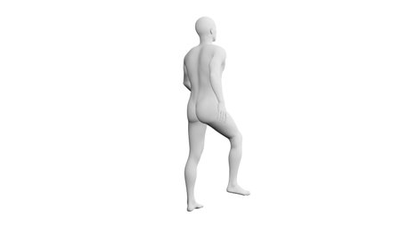 Beautiful athletic young man posing, isolated on white background. 3d illustration (rendering). Artificial intelligence, mannequin. Back viewの写真素材