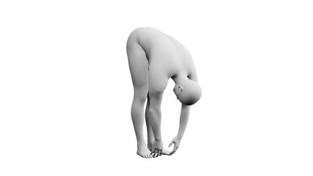 Beautiful athletic young man posing, isolated on white background. 3d illustration (rendering). Artificial intelligence, mannequin. Side viewの写真素材