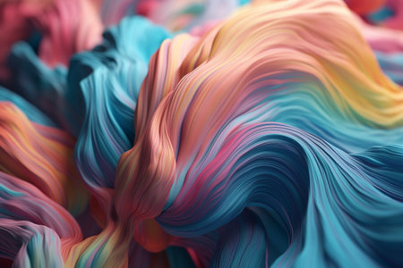 Abstract composition background - Illustration of a spiraling and twisting colorful shape. Generative AI illustrationの素材