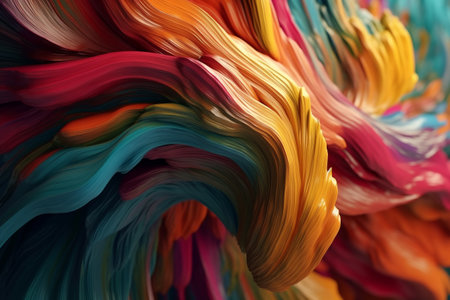 Abstract composition background - Illustration of a spiraling and twisting colorful shape. Generative AI illustrationの素材
