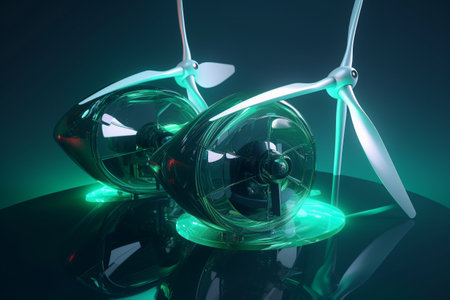 Clean and sustainable energy, conceptual illustration created using generative AIの素材