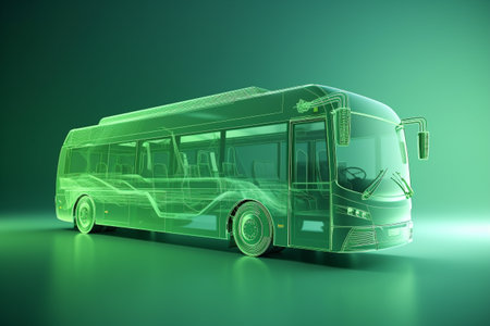 Green car, electric and sustainable transportation conceptual illustration. Created using generative AIの素材