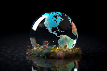 Earth Day. Conceptual illustration. Sustainable, eco, green, planet friendly Created using Generative AIの素材