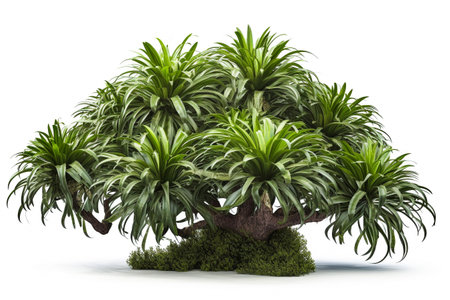 Interior design concept - single plant isolated on pure white background. Illustration. Generative AIの素材