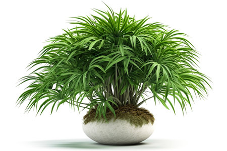 Interior design concept - single plant isolated on pure white background. Illustration. Generative AIの素材