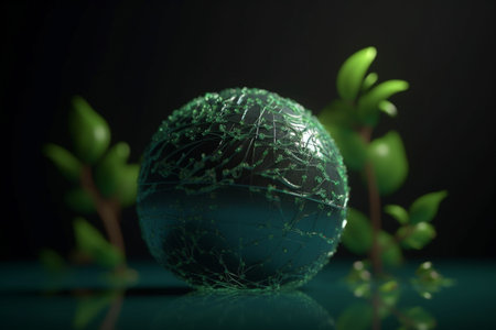 Earth Day. Conceptual illustration. Sustainable, eco, green, planet friendly Created using Generative AIの素材