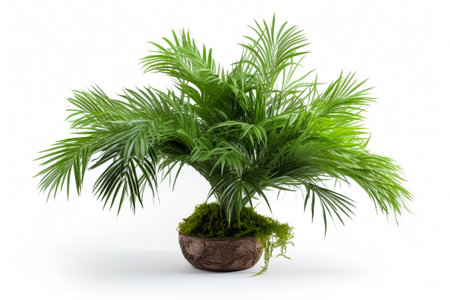 Interior design concept - single plant isolated on pure white background. Illustration. Generative AIの素材
