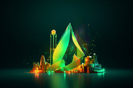 Clean and sustainable energy, conceptual illustration created using generative AIの素材
