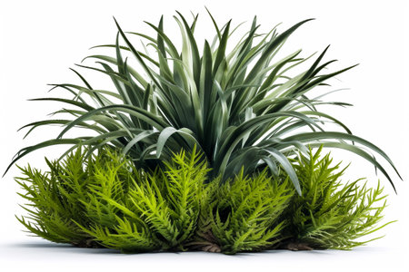 Interior design concept - single plant isolated on pure white background. Illustration. Generative AIの素材
