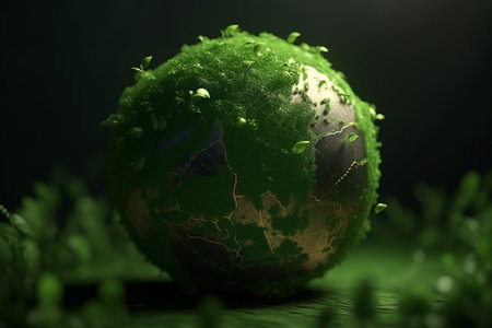 Earth Day. Conceptual illustration. Sustainable, eco, green, planet friendly Created using Generative AIの素材