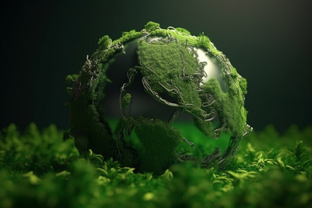 Earth Day. Conceptual illustration. Sustainable, eco, green, planet friendly Created using Generative AIの素材