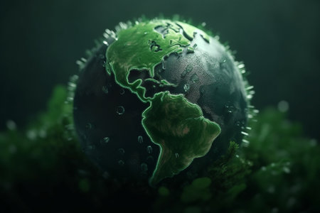 Earth Day. Conceptual illustration. Sustainable, eco, green, planet friendly Created using Generative AIの素材