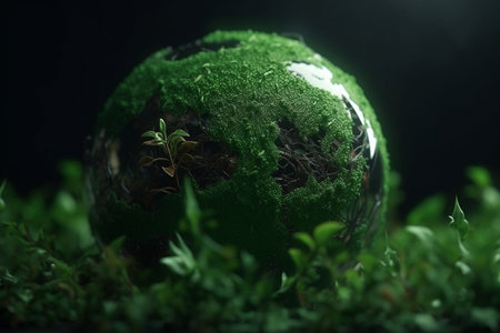 Earth Day. Conceptual illustration. Sustainable, eco, green, planet friendly Created using Generative AIの素材