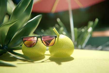 Conceptual summer scene, 3d rendering. Generative AIの素材