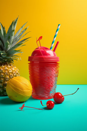 Abstract conceptual illustration of summer mood. Created with generative AIの素材