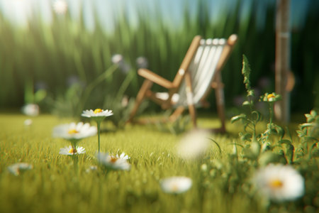Conceptual summer scene, 3d rendering. Generative AIの素材
