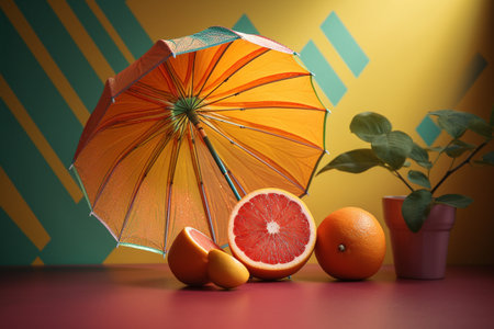 Abstract conceptual illustration of summer mood. Created with generative AIの素材