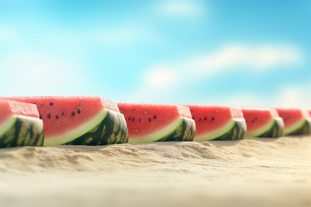 Abstract conceptual illustration of summer mood. Created with generative AIの素材