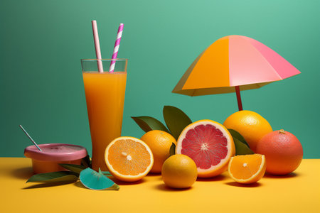 Abstract conceptual illustration of summer mood. Created with generative AIの素材